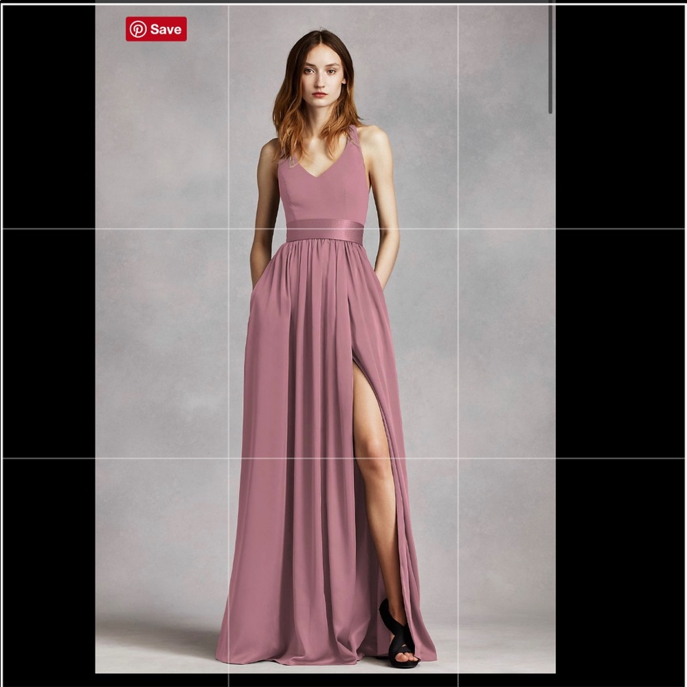 David’s Bridal Vera Wang v-neck halter dress